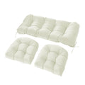 Wicker Chair Cushions Set, 2 U-Shaped Cushions & 1 Loveseat, Waterproof Outdoor Loveseat Cushion for Patio Furniture, Settee Bench Pad All Weather,Beige - color: Beige