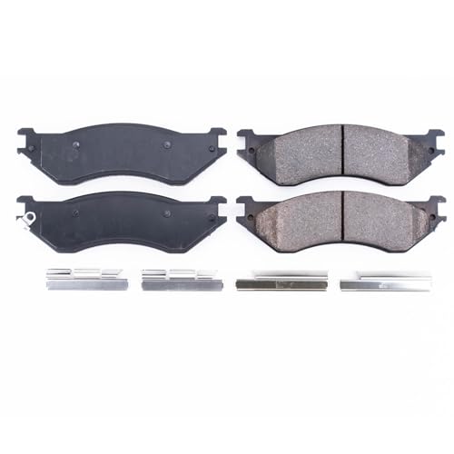 PowerStop Front Brake Pads for Ford Expedition 1997-02 |F-150 1999-03 |F-150 Heritage 2004 |F-250 1997-99 |F-250 HD 1997 |Navigator 1998-02 - Z17 Ceramic Brake Pads with Installation Hardware, 17-702 - style: 17-702