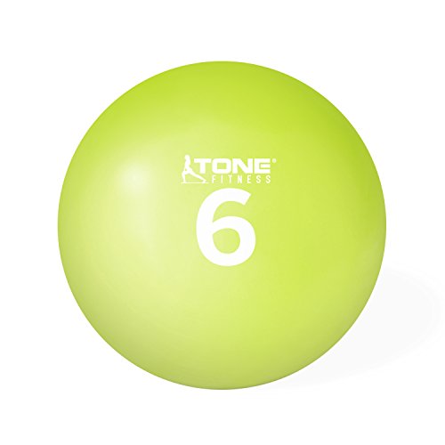 Tone Fitness Soft Weighted Toning Ball | Multiple Options - color: Green - 6LBS, size: 6 lb