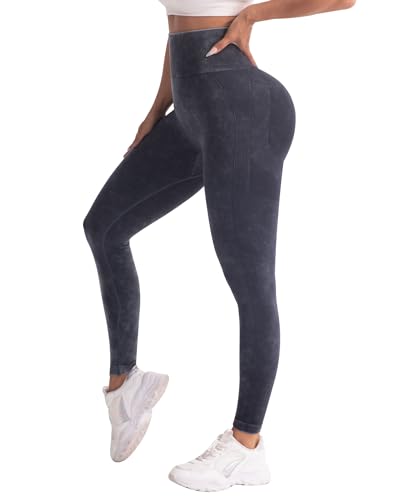 CHRLEISURE Workout Leggings Sets for Women, Gym Scrunch Butt Butt Lifting Seamless Leggings 3 Piece - color: 3 Packs - Black/Black/Washed Black, size: Small