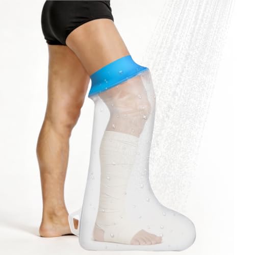 Asunby Cast Covers for Shower Leg, Waterproof Upper Leg Cast Cover for Showering, Reusable Cast Protector for Bath Long Leg Adult, Shower Boots for Foot after Surgery, Used for Bandages - size: Adult Leg-Long