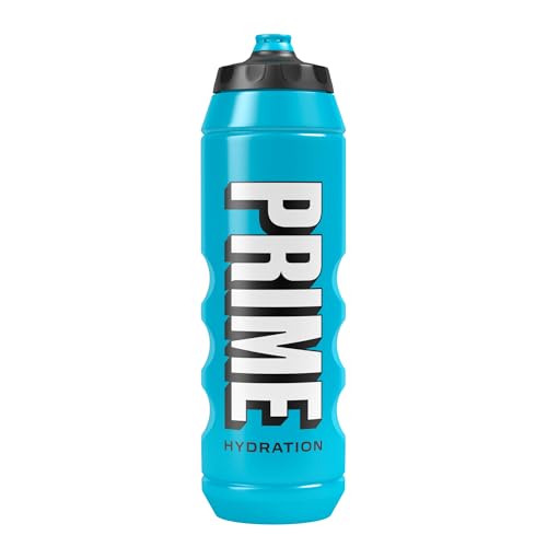 PRIME 32 oz Blue Squeeze Sports Water Bottle, BPA Free, Dishwasher Safe, Easy-Grip Ergonomic Leakproof Design, Fast Hydration for Gym, Cycling, Running - color: Blue