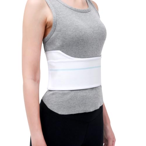 Pauline Broken Rib Brace for Women - Compression Chest Binder for Cracked Ribs Support & Chest Pain Relief - Rib Belt for Bruised Rib Cage (White, Fits 30”-45”) - size: M, style: Women WT