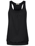 Miusey Womens Sleeveless Round Neck Loose Fit Racerback Yoga Tank Top - color: 1# Black, size: Large