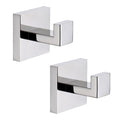TASTOS Bath Towel Hooks Premium Stainless Steel Robe Coat and Clothes Hook, Heavy Duty Square Wall Mounted Modern Hook for Bathroom & Kitchen, Polished Chrome Finish, 2Pack - color: Polished Chrome, size: Square (2 Pack)