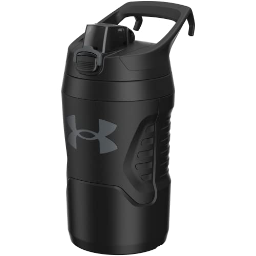 Under Armour 32 oz Insulated Water Bottles - Sports Water Jug with Fence Hook, Leak Resistant for Baseball, Football & More, 32 oz Insulated, Black/Black - color: Black/Black, size: 32 Ounces