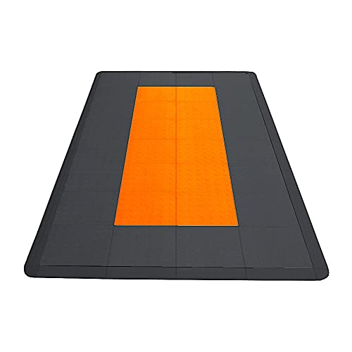 Speedway Garage Floor Mat Kit for Motorcycle, Small, Black/Orange - color: Black/Orange, size: Garage Kit - Motorcycle
