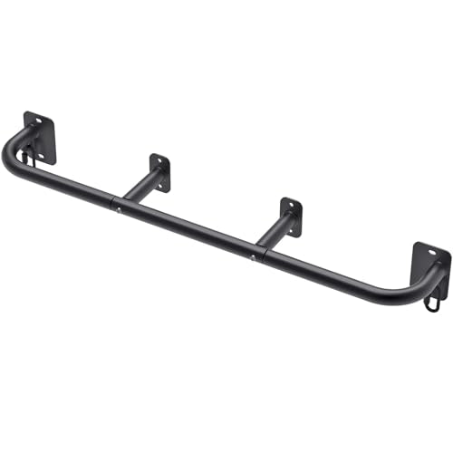SELEWARE 32"/36" Wall Mount Pull Up Bar Joist Mount Chin Up Bar for Doorway | Heavy Duty Steel Construction Support 450 lb, w/Resistance Band Hooks, Fits 32"/36" Wall Studs for Home Gym Strength Training - size: A: 36" x 1.3" Dia Grip