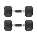 HANDBODE Rubber Encased Hex Dumbbell Pair, 2.5-65 lb | Non-Slip Handle Design for Secure & Comfortable Grip, Hand Weights for Strength Training, Fitness & Home Gym - size: 15 lb, Pair, style: Comfort Grip
