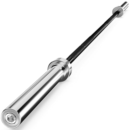 Holleyweb 2 Inch EZ Curl Bar for Biceps, Squats, Bench Press - Olympic Bar for Weightlifting & Powerlifting - color: Black, size: 86.6in/500lbs