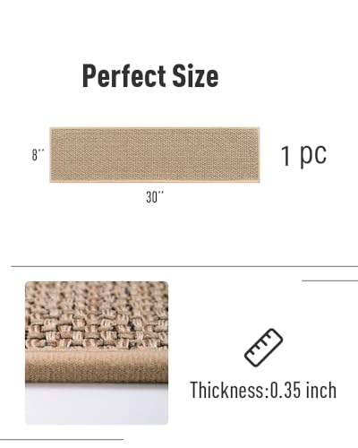 PADOOR Non Slip Stair-Treads, Rubber Backing Stair-Runners for Wooden Steps, 1PCS Residue Free Carpet Stair Treads for Kids and Dogs 8"x30" Beige - size: 1PC, style: Beige