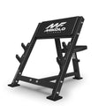 Mikolo Preacher Curl Bench, Seated Arm Isolated Barbell Dumbbell Bicep Station, Bicep Curl Machine with 2 Bar Holders for Home Gym - color: BLACK