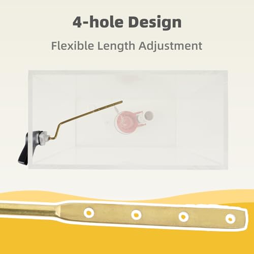 Universal Black Metal Toilet Handle Lever Replacement, Side/Angle Mount | Solid Brass Toilet Flush Handle Compatible with Kohler/American Standard/ TOTO/Gerber, Stainless Steel Chain, Easy to Install - color: Matte Black, style: Side Mount Design
