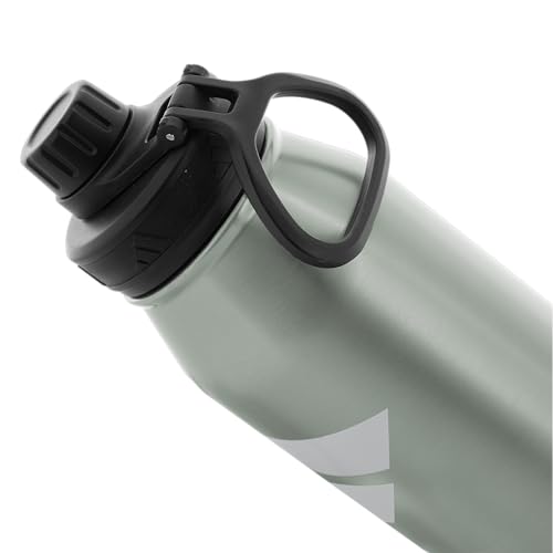 adidas Stainless Steel Metal Water Bottle 34 oz (1L) Screw Cap - color: Wonder Sage Green/White/Black