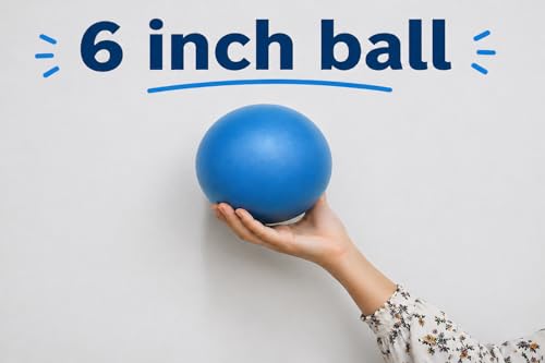 CIZEBO 6" Pilates Ball, Small Exercise Ball & Air Pump Yoga Core (8" Opt) - color: Blue, size: 6 inch