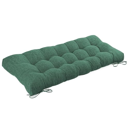 Indoor Bench Cushion for Indoor Furniture 48"x19" Green 1 Pc | Thick, Stay in Place, Textured Fabric, for Entryway Window Shoe Storage and Kitchen Bench, Comfort Sitting, Upgrade Decor - color: Green