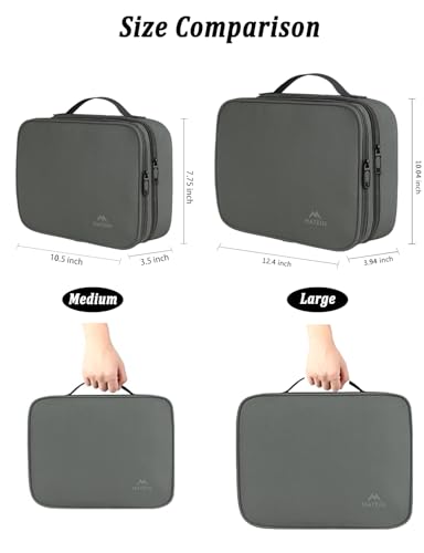 MATEIN Cord Organizer Bag, Travel Universal Cable Organizer Case Sturdy Accessories Pouch with Handle, Medium Electronic Carrying Bag for Cable, Grey - color: Grey, size: Medium