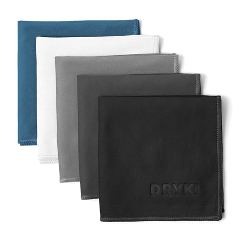 DRYKI Pocket-Sized Sweat Towels - The Original Sweat Absorbing Handkerchiefs - Quick-Dry Microfiber Sweat Rags for Face, Hands, & Body - Men & Women - Gym, Sports, and Work (Neutrals: 5 Pack) - color: *Neutrals
