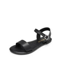 DREAM PAIRS Women's Ankle Strap Flat Sandals Open Toes One Band Buckle Summer Dressy Sandals - color: Black Monochrome, size: 10