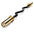 LIONSCOOL 2 Inch EZ Curl Bar, 350LBS/700LBS Weight Capacity Olympic Curl Barbell for Bicep, Tricep Workout, Deadlifts, Weightlifting, Strength Training Exercises - color: Golden & Black