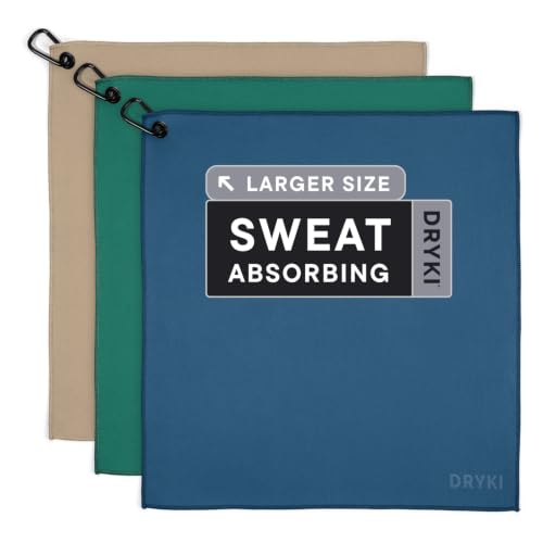 Pocket-Sized Sweat Towels - The Original Sweat Absorbing Handkerchiefs - Quick-Dry Microfiber Sweat Rags for Face, Hands, & Body - Men & Women - Gym, Sports, and Work (Creek: Large Size, 3 Pack) - color: Creek