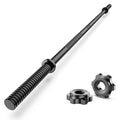 Weight Lifting Bar 57", 1" Standard Straight Barbell Bars Olympic Home Gym | Weightlifting/Strength Training/Squat/Bench Press/Deadlift/Lunges/Hip Thrusts, 2 Star Collars (480lb Weight Capacity) - color: Black
