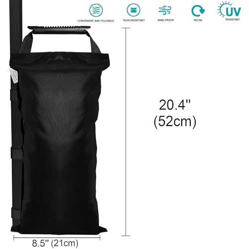 SANWAY 180 LBS (Unfilled) Sand Bags for Canopy Weights, Windproof-Portable and Durable to Secure Tents, Canopies, and Umbrellas-Black - color: Black - 6 PCS