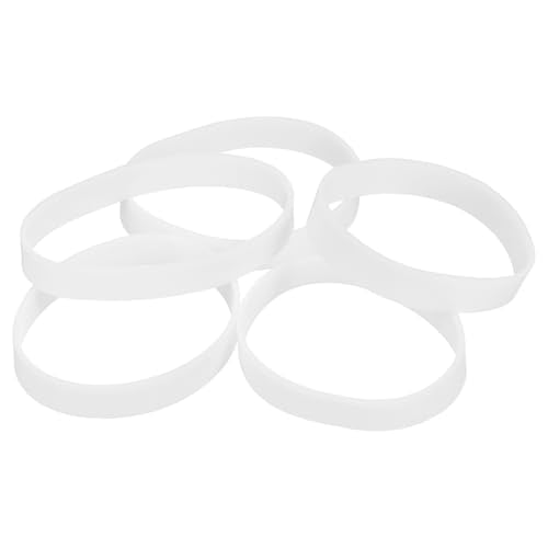 uxcell 60Pcs Silicone Rubber Bands, 5mm x 30.5mm Rubber Bands Rings Cable Ties Strong Elastic Bands Non-Slip for Cord Wrapping Bag Wraps, White - color: White, size: 5 x 30.5mm