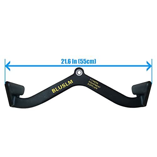 BLUSLM LAT Pull Down Bar for Cable Machine, LAT Pulldown Attachments T-bar V-bar Cable Attachment for Gym, Back Tricep Strength Training Handle - size: 21.6 Inch-1 Pack