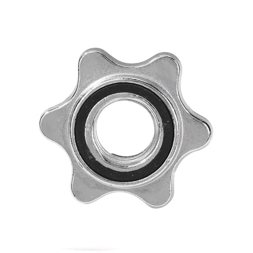 SagaSave 25mm 2Pcs Dumbbell Hex Nut, Dumbbell Barbell Spin-Lock Collars Screw Clamps, 1 Inch Standard Barbell Screw Collar for Dumbell Weight Lifting Fitness Training