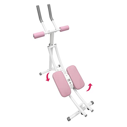 Dual Track Ab Machine for Home Abs Workout Foldable Core Trainer | Foldable Ab Machine featuring 330 lbs capacity rotating knee pad LED display and 3 level adjustable core workout design