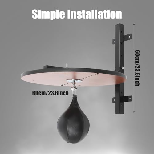 Speed Bag Platform Speed Bag Boxing Kit for Adults Height Adjustable Wall-Mounted Heavy Duty Boxing Training Equipment 360° Rotatable Speed Ball with Punching Ball Fits Home Gym Workout - color: Log Color