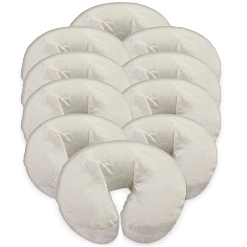 London Linens Pack of 10, Premium Extra Thick 100% Cotton Flannel Massage Tables Face Cradle Covers Cozies Fitted - Includes 10 pcs (Natural) - color: Natural, size: 10
