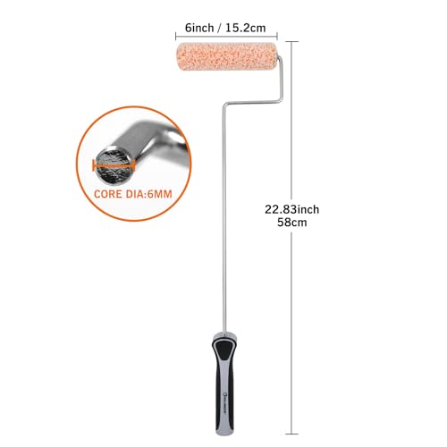 ROLLINGDOG 6 inch Long Paint Roller | Microfiber Rollers for Painting Walls and Ceilings, for Smooth to semi Smooth Surfaces - color: 6 inch paint roller