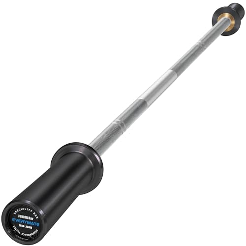 EVERYMATE 5LB Mini Barbell Bar Beginner Women Kid Barbell Total Body Workout Weighted Bar,for Strength Training, for Youth Children New Weightlifting - color: Black Sleeves Sliver Bar, size: 10KG Junior Barbell