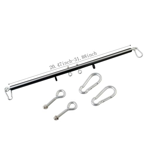 Spreader Bar Heavy Duty Stainless Steel Expandable Black Workout Bar for Home Gym Resistance Training Bar,Portable Detachable Pilates Kit