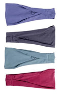Maven Thread 4" Wide Workout Headbands for Women (4 Pack) – Non-Slip Sweatbands for Gym, Running & Yoga - color: Muted