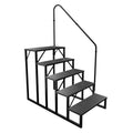 RV Stairs 5 Step, RV Steps Anti-Slip, Hot Tub Steps with Handrail, 660 lbs Hot Tub Steps Step Ladder for 5th Wheel RV, Mobile Home Stairs, REL-0402 - style: 5 Step