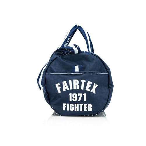 Fairtex BAG9 Retro Style Barrel Bag Thai Boxing Heavy Gym Bag Myay Thai MMA (Navy Blue) - color: Navy Blue
