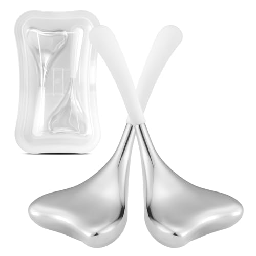 Running man Cryo Sticks for Face - Gua Sha and Massage 2-in-1, Ice Globes-Facial Skin Care Tools for Women, Cold Globes for Facials, Cooling Face Globes - color: Silver