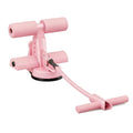Ab Training Auxiliary Device, Foldable Ab Trainer- Sit Up Bar Assistance Device with 2 Suction Cups, Adjustable Sit Up Machine with Resistance Band, Full Body Muscles Training for Women & Men, Exercise Equipment for Home Workouts - color: Pink