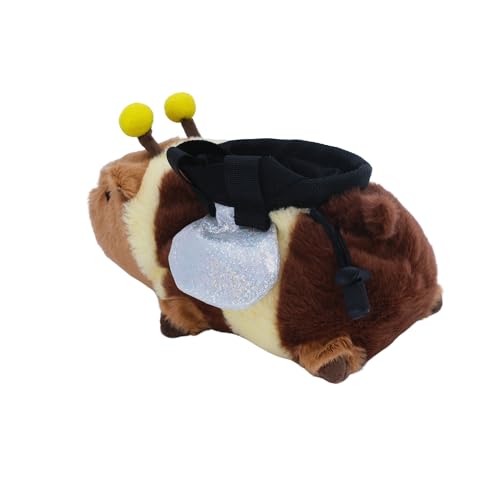 Rock Climbing Chalk Bag – Cute Plush Chalk Bag for Bouldering, Gym, Indoor & Outdoor Climbing – Drawstring Closure, Adjustable Waist Belt – Fun Character Design for Climbers - color: Capybara Bee
