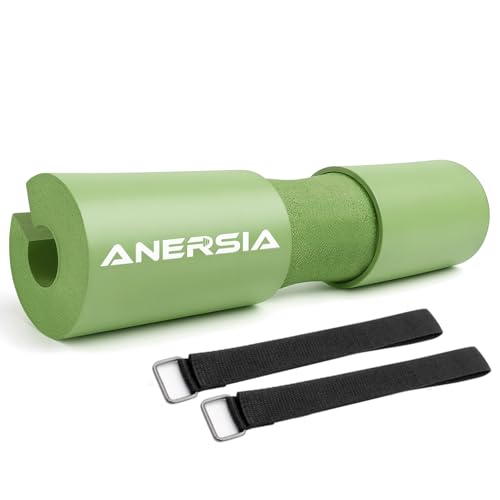 Barbell Pad for Squats & Hip Thrusts – 1.2” Extra-Thick High-Density Foam – Non-Slip Neck & Shoulder Support Cushion – Fits Olympic & Standard Bars – Quick On/Off Design + 2 Securing Straps - color: Green