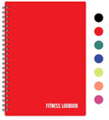 Fitness Logbook (Red) - A5 Undated Workout Journal For Men & Women - Plastic Cover & Thick Paper - Planner Log Book To Track Weight Loss, Muscle Gain, Gym Exercise, Bodybuilding Progress - style: Red Plastic
