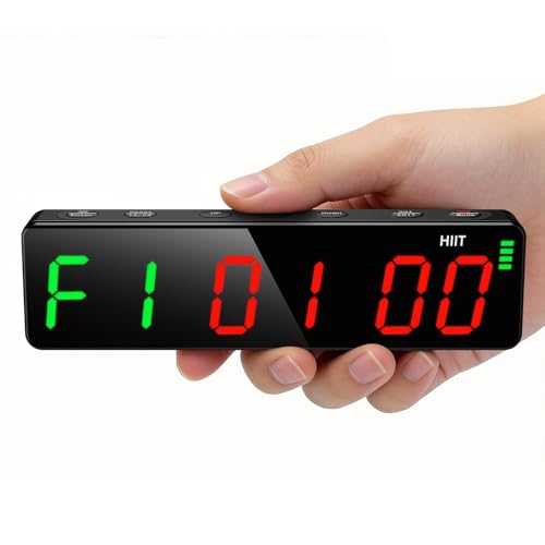 Portable Workout Timer, Workout Clock for Home Gym Garage Boxing, Gym Timer Clock with Strong Magnet, Powerful Battery, Adjustable Brightness for Fitness Enthusiasts Coaches
