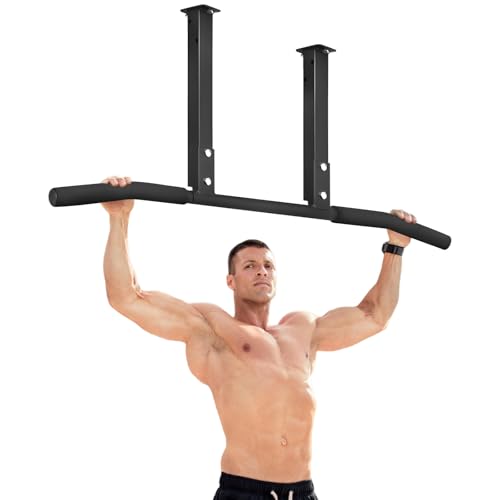 ATENTO Pull Up Bar, Chin Up Bars Ceiling Mount, Workout for Home Gym, Beam, Crossfit - Heavy-Duty, Foam Grip, Easy installation - color: Joist Mounted Pull Up Bar, Ceiling Mount & Wall Mount