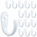 IBosins 15PCS Coat Hooks Wall Mounted Single Prong Robe Hook for Hanging Towel Hooks with 30 Screws for Bags, Hat, Cap, Scarf, Cup (White) - color: White