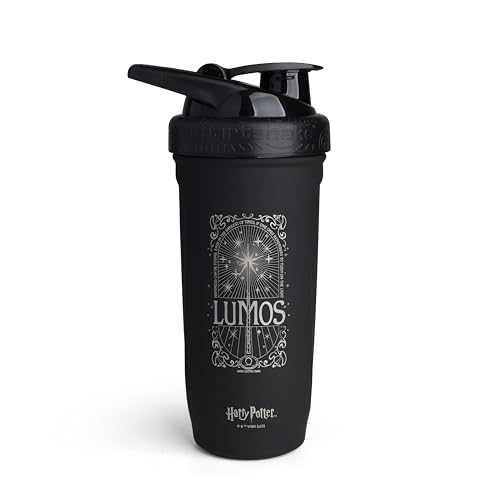 Smartshake Reforce Stainless Steel Harry Potter Lumos Style Shaker Bottle (900 ML /30oz) | Lightweight Resistance Sports Shaker Bottle with a Soft Lid | Leakproof, BPA Free & DEHP Free - color: Lumos