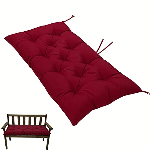 SEAHOME Indoor/Outdoor Bench Cushion,Waterproof Swing Seat Cushion,Outdoor Chair Cuhion,for Lounger Garden Furniture Patio Loveseat (47.2'' x 19.7'', Red) - color: Red, size: 47.2" x 19.7"
