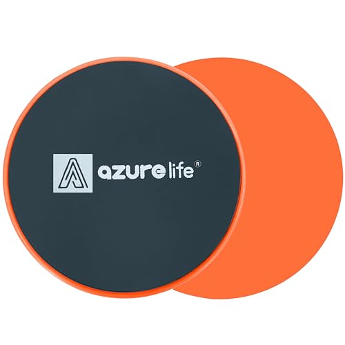 A AZURELIFE Exercise Core Sliders, Dual Sided Exercise Gliding Discs Use on Carpet or Hardwood Floors, Light and Portable, Perfect for Abdominal&Core Workouts - color: Orange
